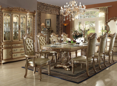 Royal Chesterfield Dining Set Noble Dining Table with Chesterfield x8 Chairs