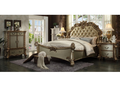 Design luxury bedroom set bed 2x nightstands decor dresser suite