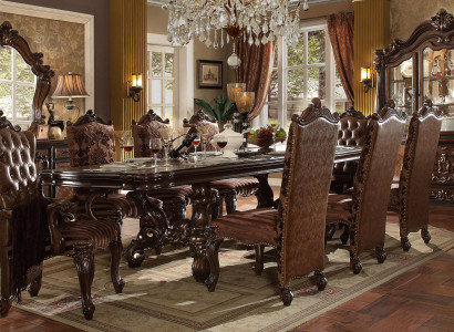 Classic dining table wood dining room set 8x chairs designer set