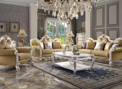 Sofa set 3+2 seater classic living landscape leather sofas couches