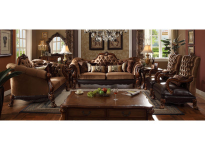 Classic sofa set 3+2+1 seater sofa couch upholstery textile Chesterfield