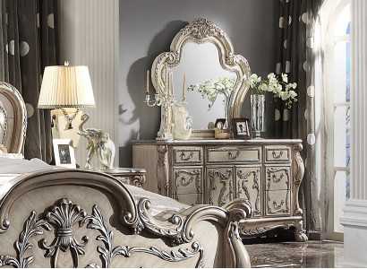 Mirror Dresser Bedroom Wood Set Furniture Classic Dressers 2-piece Sideboard