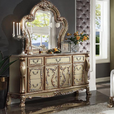 Noble dresser buffet sideboards cabinet + mirror baroque rococo sideboard wood new