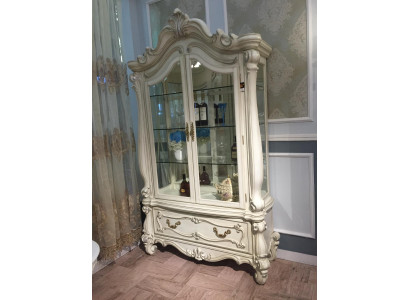 Sideboard Luxury Display Cabinet Glass Cupboard Antique Style Baroque Rococo