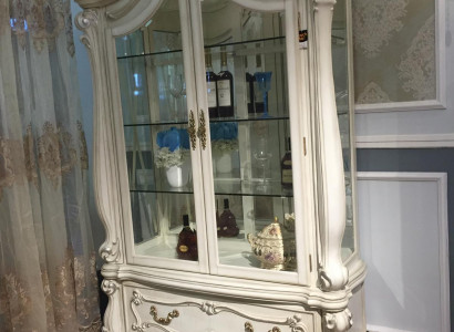 Sideboard Luxury Display Cabinet Glass Cupboard Antique Style Baroque Rococo