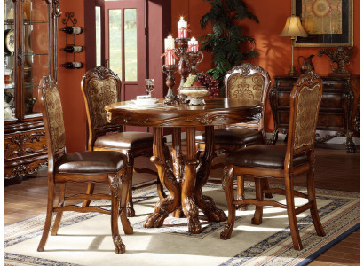 Set of 4 Chairs Real Wood Upholstered Seat Dining Room Suite Dining Chairs