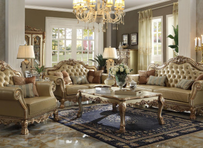 Luxury Sofa Set 3+2+1 Seater Coffee Table Furniture Couch Sofa New Baroque
