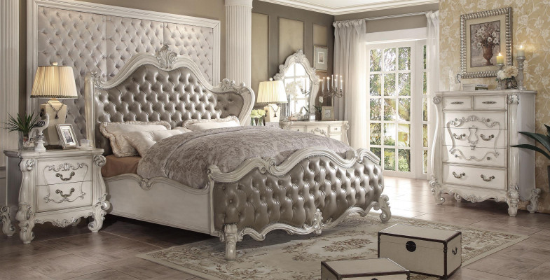 Design luxury bedroom set bed decor 2x nightstands dresser suite