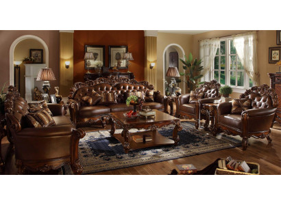 Sofa set 3+4 seat set design sofas upholstered couches leather 2-piece Chesterfield