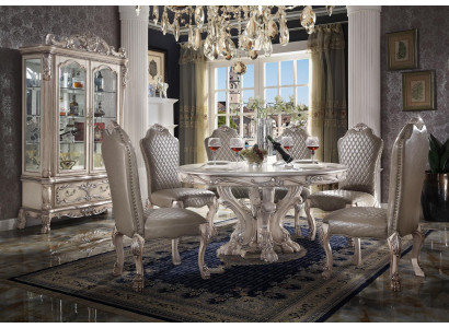 Table Set Ensemble Dining Table 6 Chairs Luxury Style Furniture 8-piece Chair Group Display Cabinet