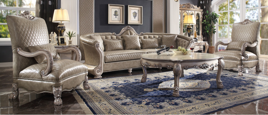 Sofa upholstery coffee table wood 4-piece luxury furniture sofa set couch sofas set