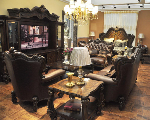 Sofa set 321 seater sofa couch leather suite upholstered set wood baroque
