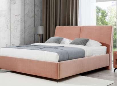 Bed Pink Bedroom Wood Furniture Textile Hotel Beds Art Deco Style