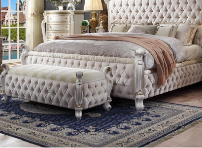 Chaise longue, lounger, chair, reclining chair, stool, luxury ottoman, Chesterfield fabric.