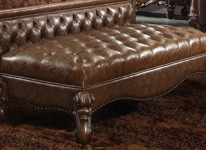 Chaise lounge antique style sofa couch reclining chaise leather baroque rococo new