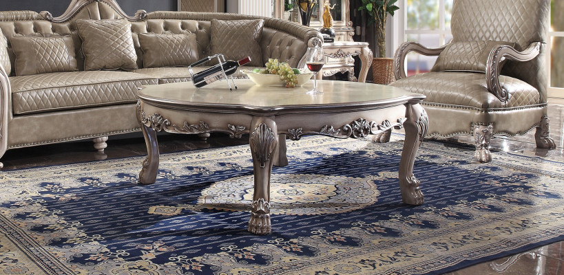 Wood Italian Furniture Classic Style Luxury Beige Coffee Table Living Room Round