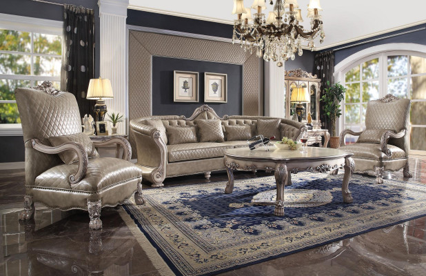 Wood Italian Furniture Classic Style Luxury Beige Coffee Table Living Room Round