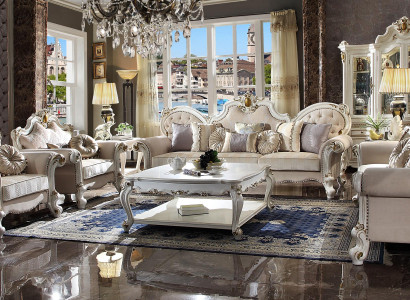 Classic Sofa Set 5-piece Set Coffee Table Sofa 3+2+1+1 Seater Couch