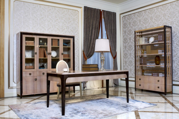 Office Set Furniture Desk Table Cabinet Shelf Complete 4-piece
