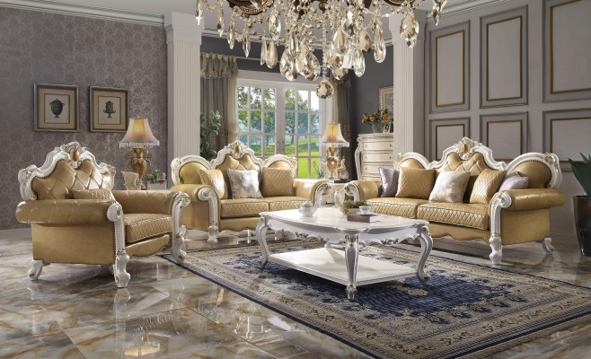 Classic Sofa Set 3+2+1 Seater Leather Sofa Couch Leather 3-Piece Set