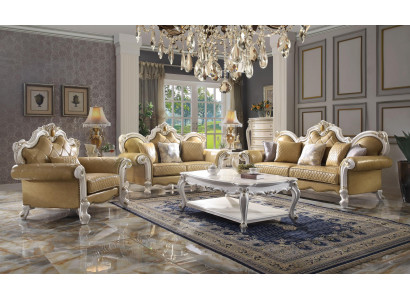 Classic Sofa Set 3+2+1 Seater Leather Sofa Couch Leather 3-Piece Set
