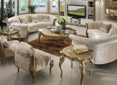 Design sofa set 4+4 seater coffee table round sofa upholstery classic sofas new