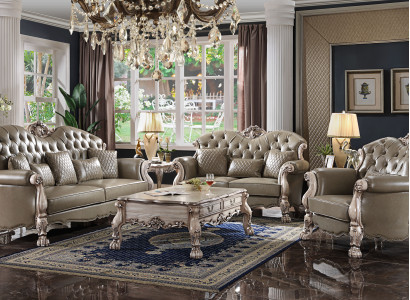 Sofa Upholstery 3 2 1 Seater Coffee Table Wood 4-Piece Luxury Furniture Sofa Set Couch