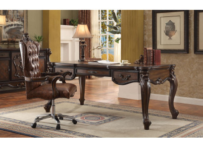 Executive chair, chair, classic chair, office swivel chair, leather, wood, baroque.