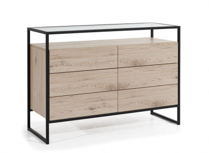 Loft dresser brown wood furniture design sideboard 120cm sideboard cabinet