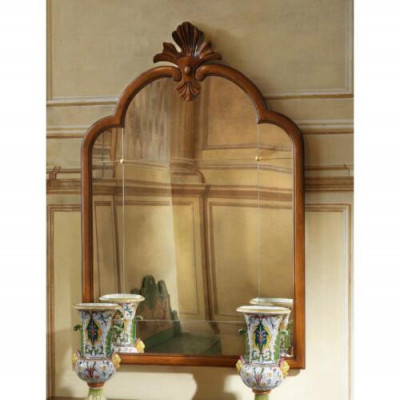 Wood Wall Mirror Genuine Handicraft Italian Craftsmanship Frame Wall Mirror