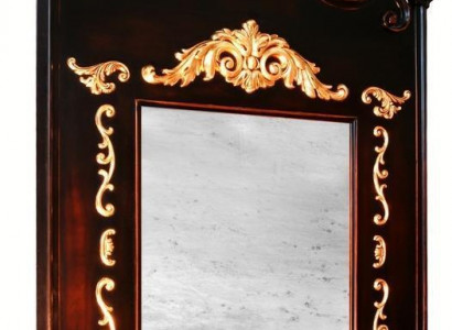 Solid Wood Mirror Wood Frame Wall Mirror Brown Carved Classical Mirror