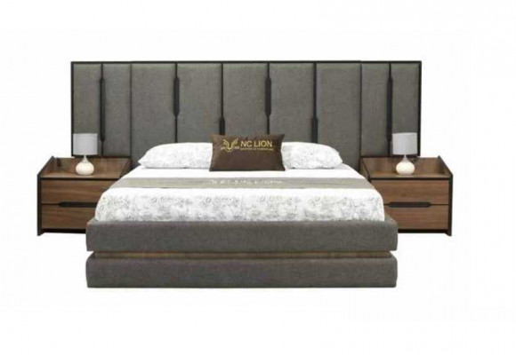 Modern 3-piece bedroom set: elegant bed with 2 bedside tables complete