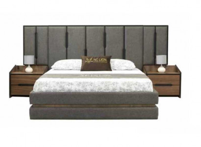 Modern 3-piece bedroom set: elegant bed with 2 bedside tables complete