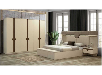 Stylish Furniture 4-Piece Bedroom Set Bed 2x Nightstand Wardrobe New