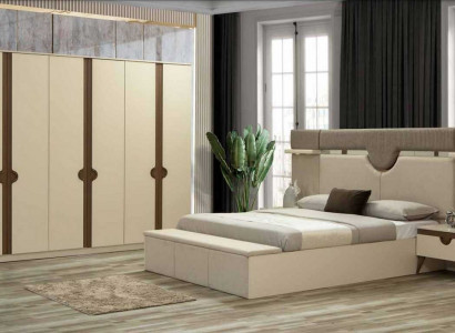 Stylish Furniture 4-Piece Bedroom Set Bed 2x Nightstand Wardrobe New