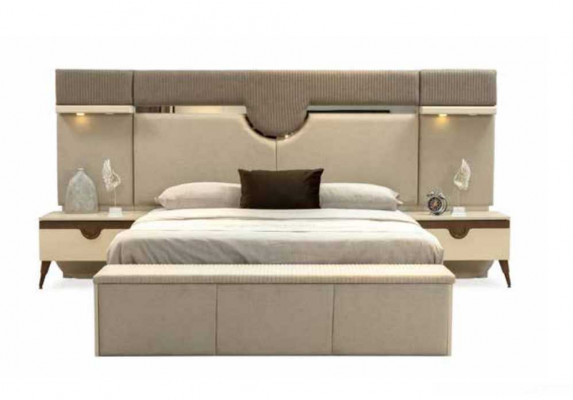 Stylish Furniture 4-Piece Bedroom Set Bed 2x Nightstand Wardrobe New