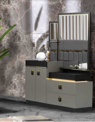 Dressing table with mirror console wooden modern bedroom