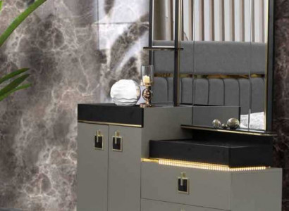 Dressing table with mirror console wooden modern bedroom
