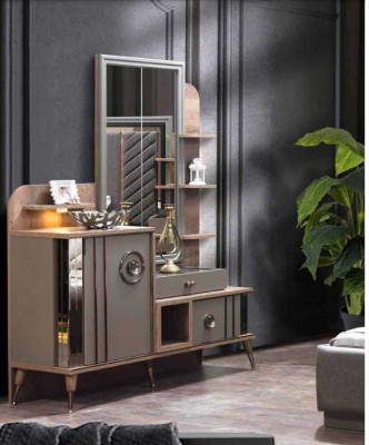Design dressing table with mirror luxury bedroom furniture 2-piece set. New