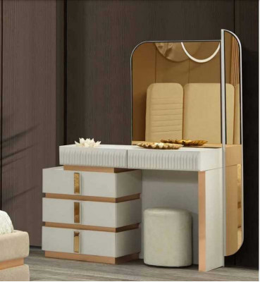 Modern beige dressing table with mirror height 180 cm luxurious furniture new