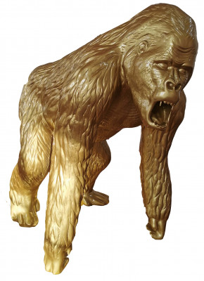 Gold deco gorilla figures statues decoration garden new designer figure statue
