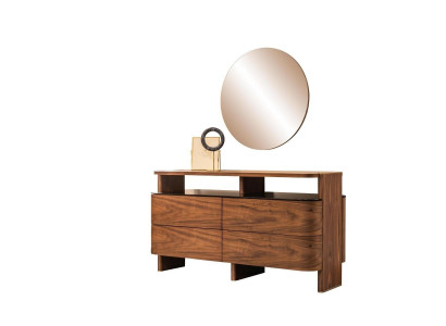 Dressing Table Makeup Table Cosmetic Table Brown Console Mirror Set