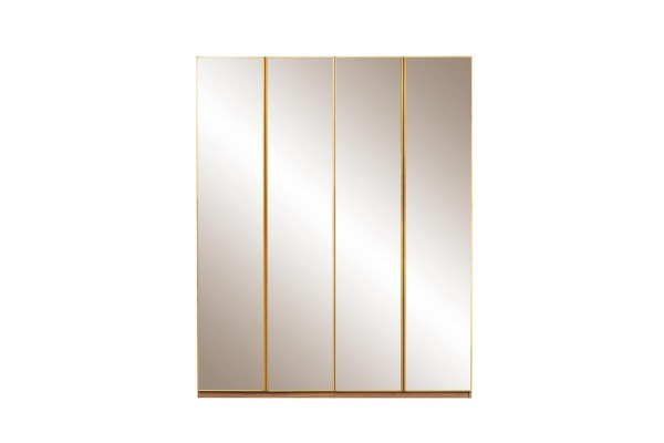 Wardrobe wooden cabinet mirror cloakroom cabinet brown wardrobe