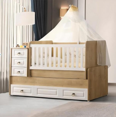 Stylish children's bed made of light wood luxurious bed frame perfectly new