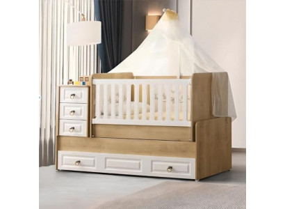Stylish children's bed made of light wood luxurious bed frame perfectly new