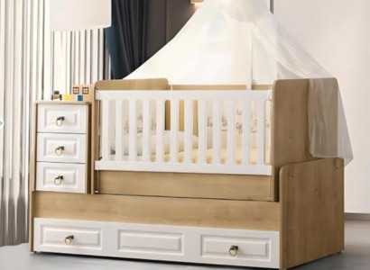 Stylish children's bed made of light wood luxurious bed frame perfectly new
