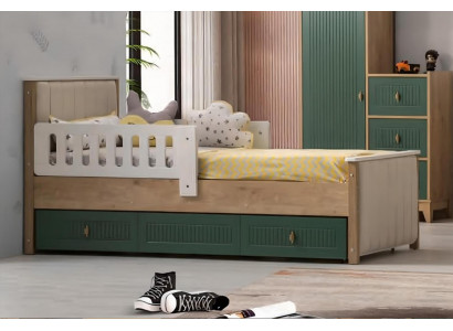 Stylish Children's Bed 200 cm Youth Bed Wood Children's Room Fabric Modern