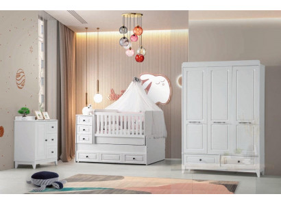Modern children's bed complete youth room luxury children's room set 3-piece white