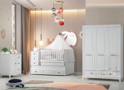 Modern children's bed complete youth room luxury children's room set 3-piece white