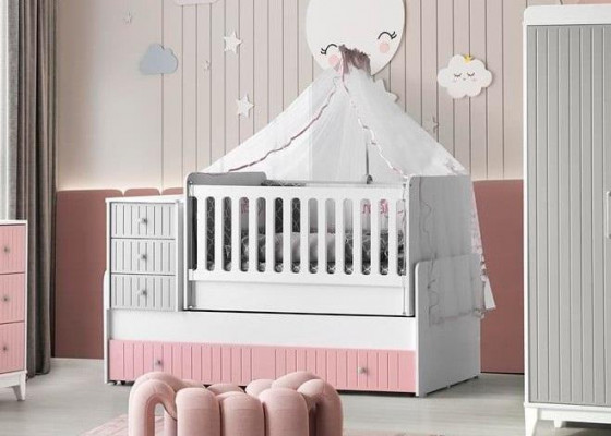 Stylish crib for baby multicolored Perfect furniture for your nursery